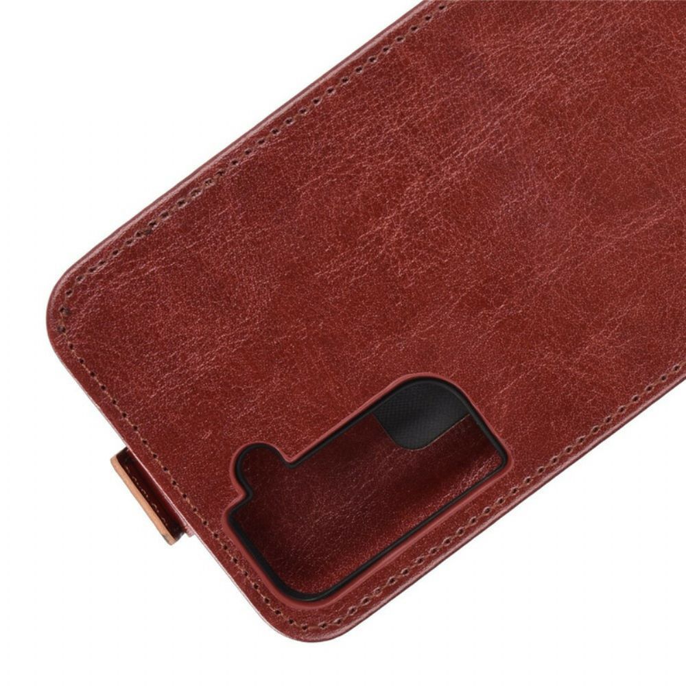 Flip Case voor Samsung Galaxy S21 5G Folio-hoesje Leren Effect Verticale Klep