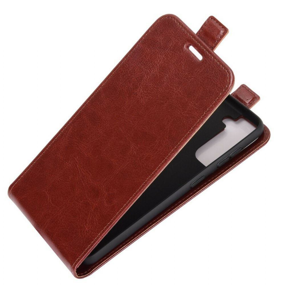 Flip Case voor Samsung Galaxy S21 5G Folio-hoesje Leren Effect Verticale Klep