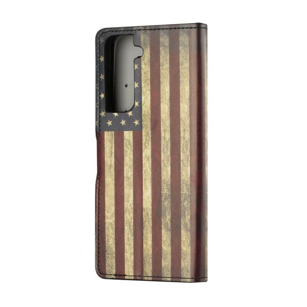 Folio-hoesje voor Samsung Galaxy S21 5G Amerikaanse Vlag