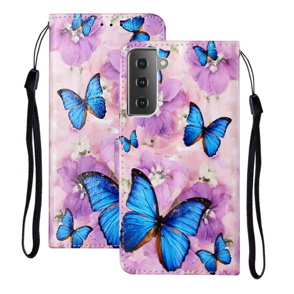 Folio-hoesje voor Samsung Galaxy S21 5G Bloemenvlinders