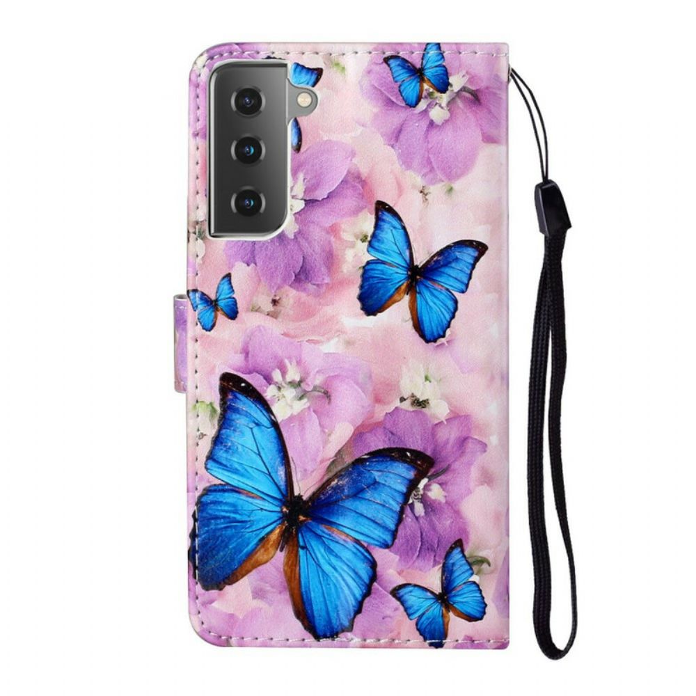 Folio-hoesje voor Samsung Galaxy S21 5G Bloemenvlinders