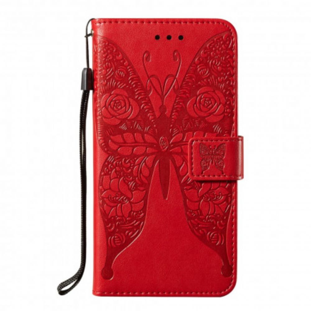 Folio-hoesje voor Samsung Galaxy S21 5G Butterfly Flower Pattern