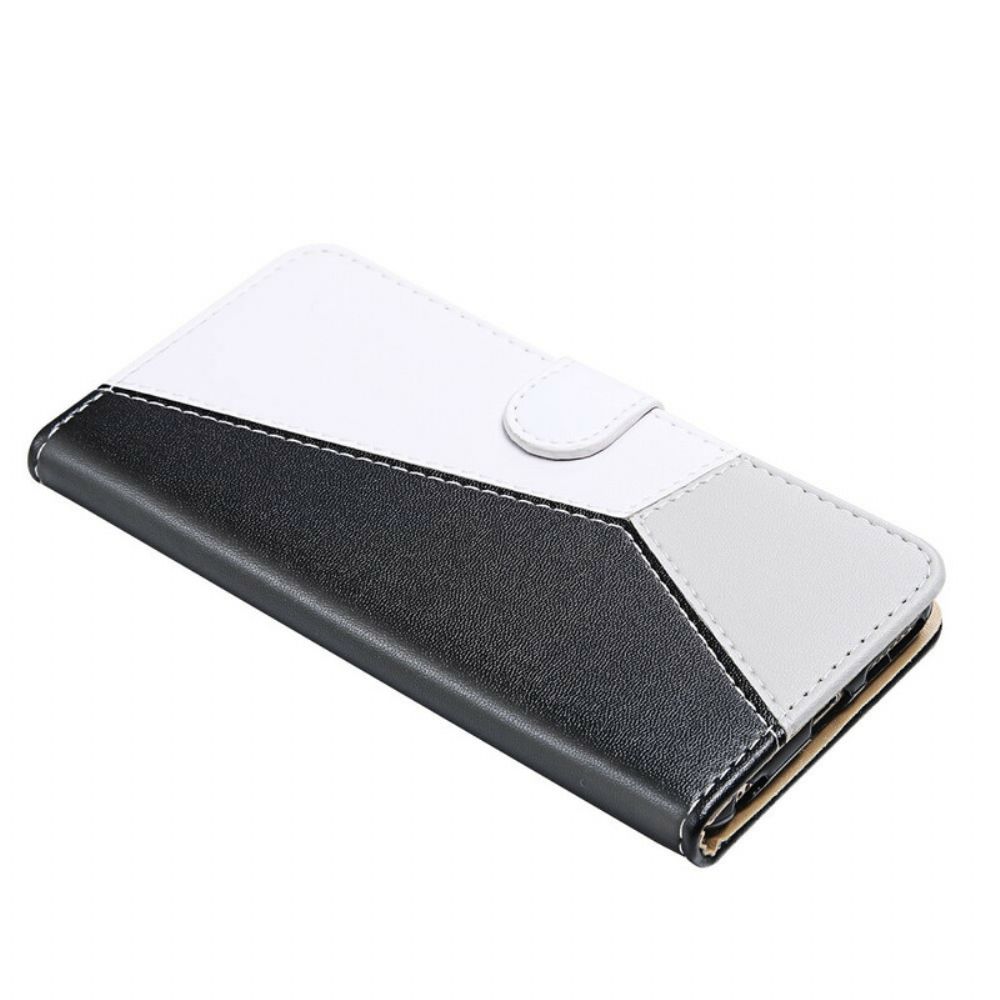 Folio-hoesje voor Samsung Galaxy S21 5G Driekleurig Leereffect