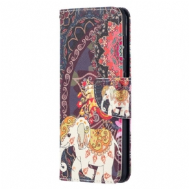 Folio-hoesje voor Samsung Galaxy S21 5G Etnische Olifantenmandala