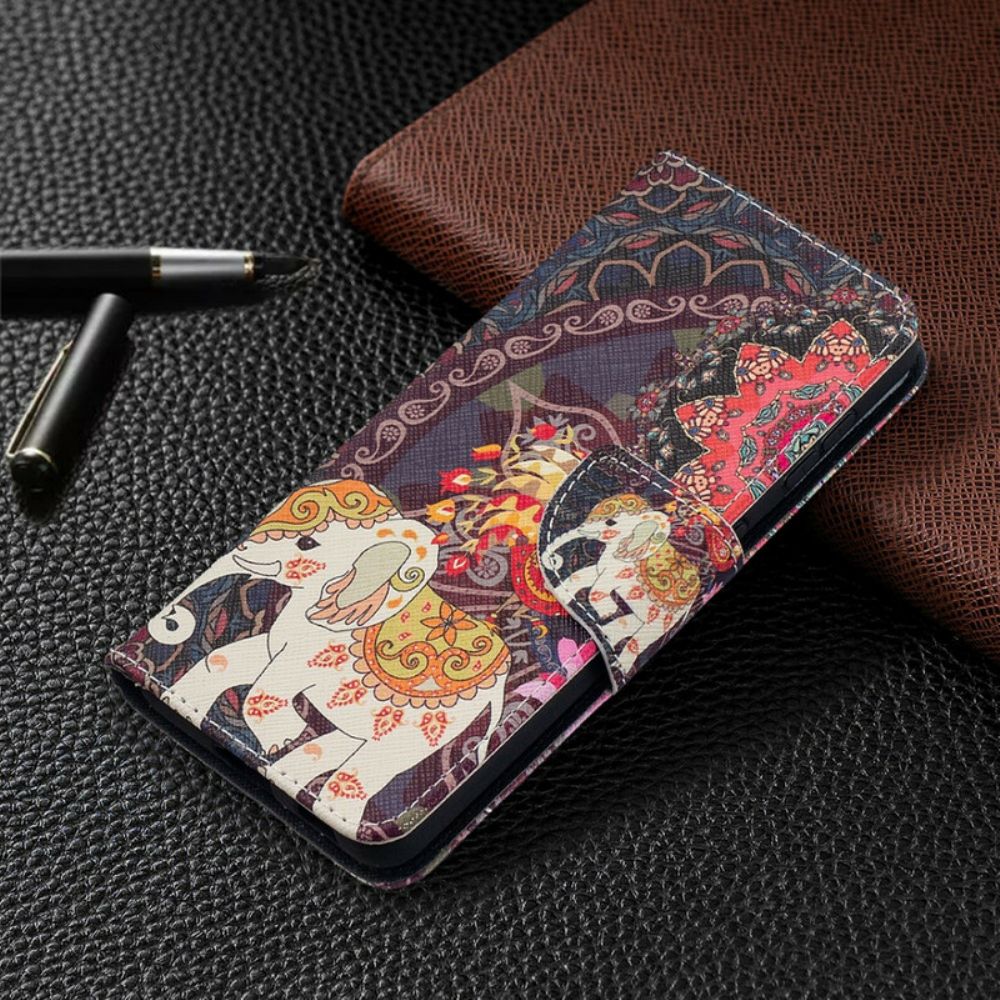 Folio-hoesje voor Samsung Galaxy S21 5G Etnische Olifantenmandala