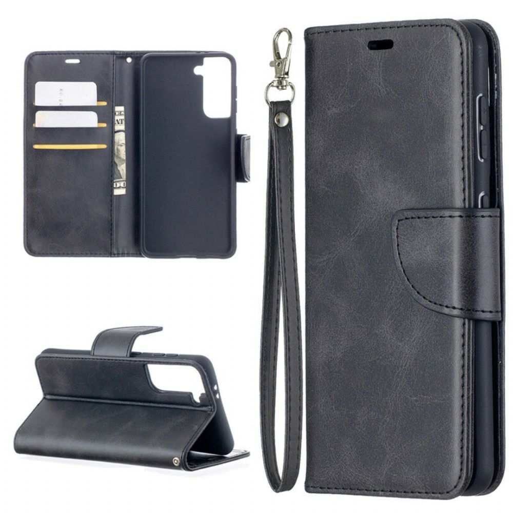 Folio-hoesje voor Samsung Galaxy S21 5G Flip Case Gladde Schuine Klep