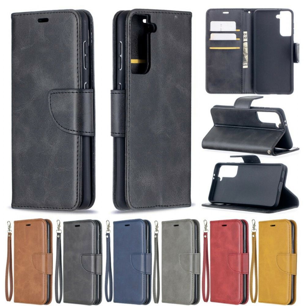 Folio-hoesje voor Samsung Galaxy S21 5G Flip Case Gladde Schuine Klep