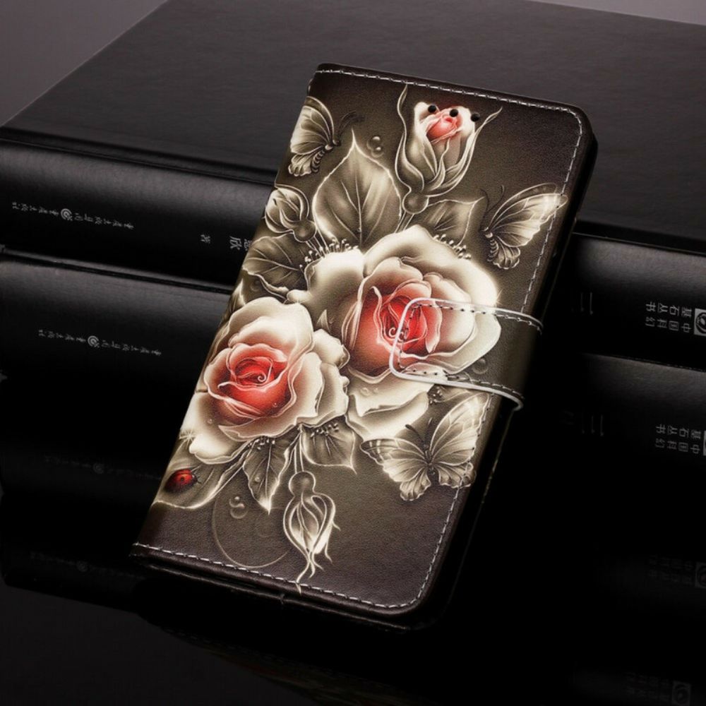 Folio-hoesje voor Samsung Galaxy S21 5G Gouden Rozen