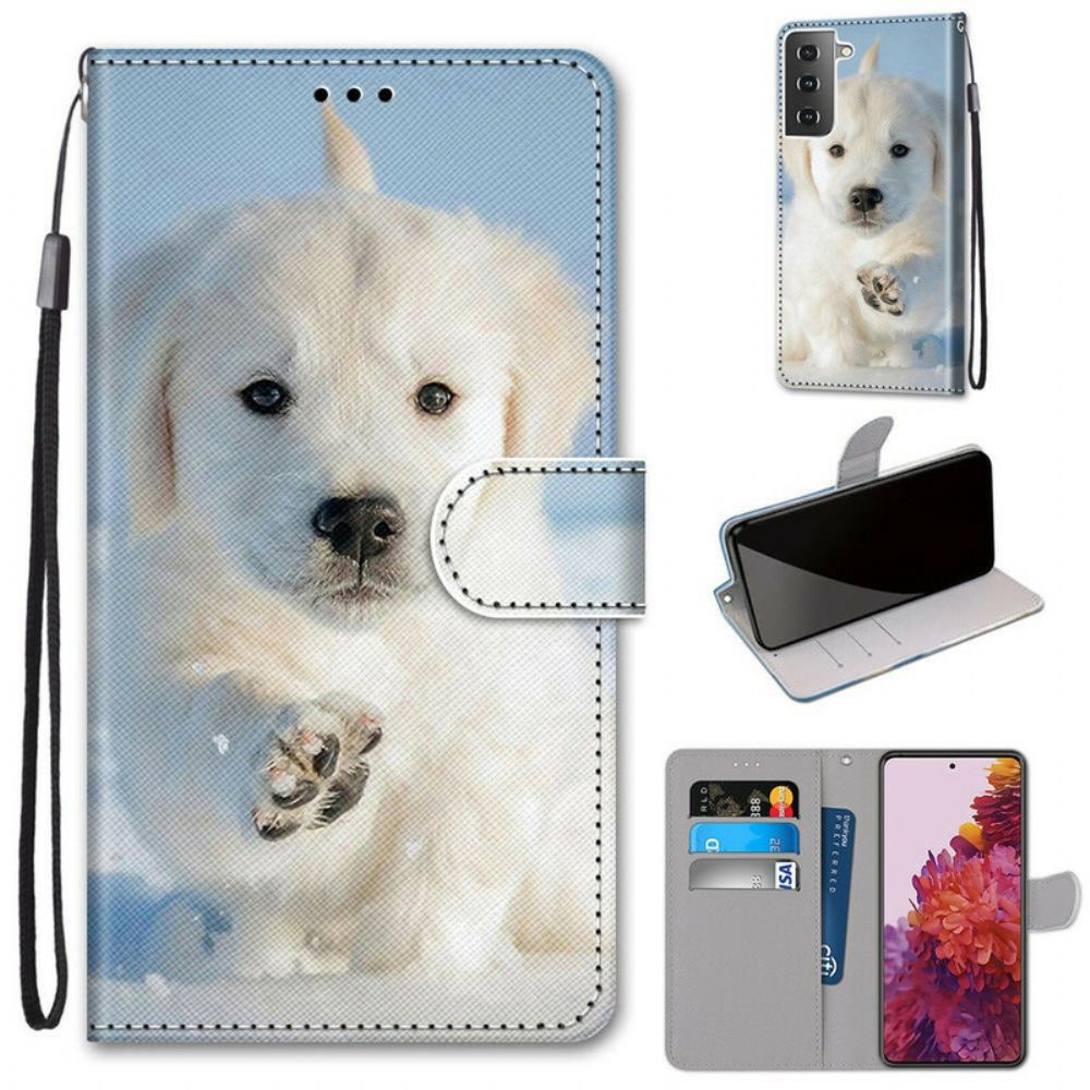 Folio-hoesje voor Samsung Galaxy S21 5G Leuke Hond