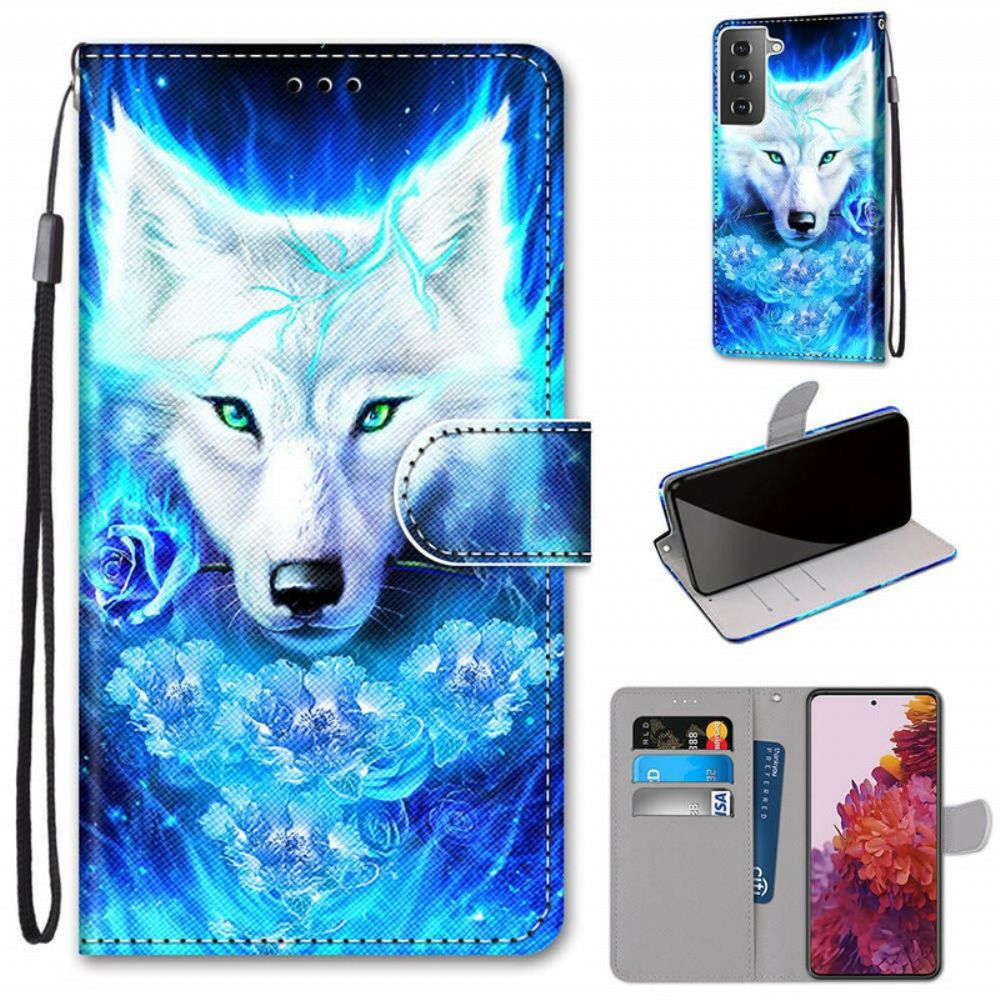 Folio-hoesje voor Samsung Galaxy S21 5G Magische Wolf