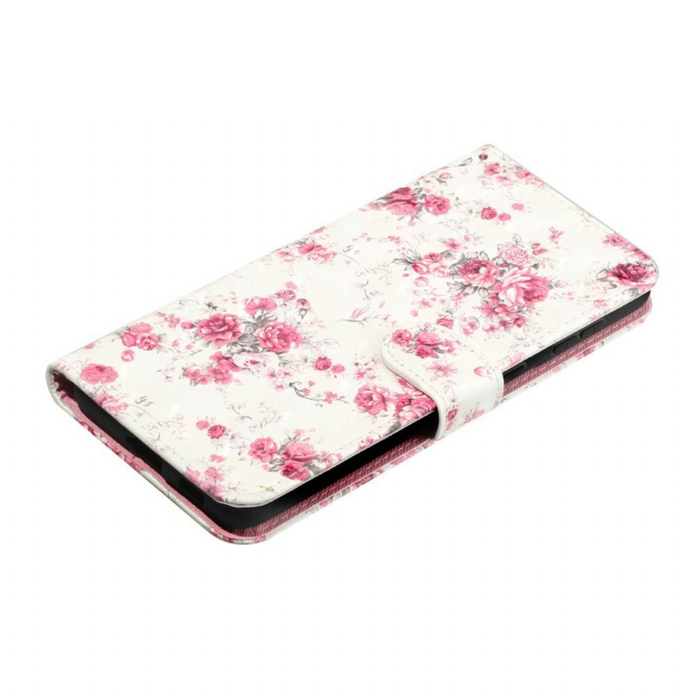 Folio-hoesje voor Samsung Galaxy S21 5G Met Ketting Bloemen Lichtvlekken Met Riem