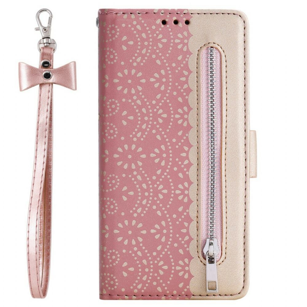 Folio-hoesje voor Samsung Galaxy S21 5G Met Ketting Coin Purse Met Veters