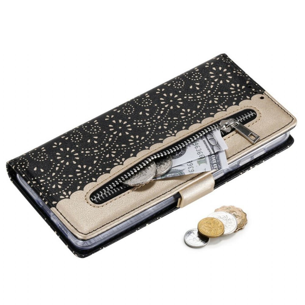 Folio-hoesje voor Samsung Galaxy S21 5G Met Ketting Coin Purse Met Veters