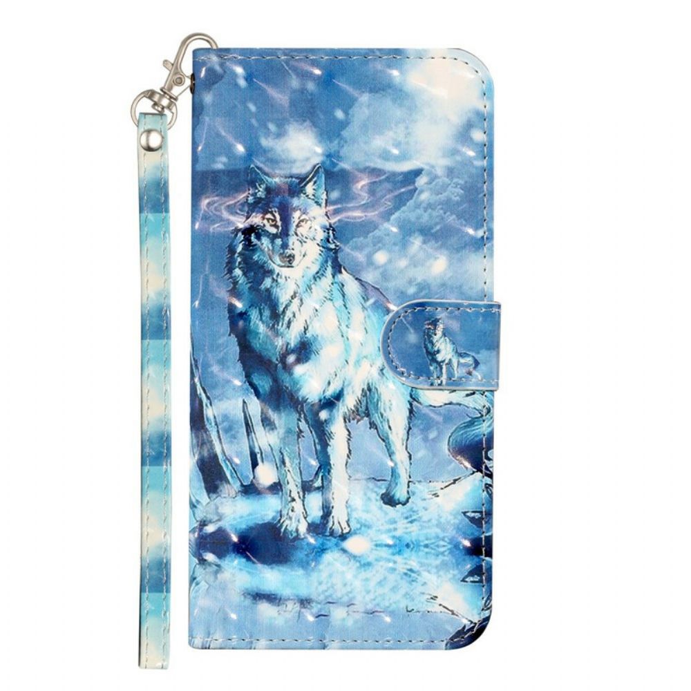 Folio-hoesje voor Samsung Galaxy S21 5G Met Ketting Wolf Light Strap Spots