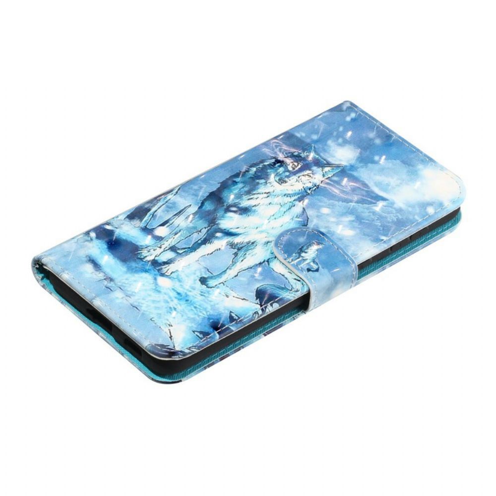 Folio-hoesje voor Samsung Galaxy S21 5G Met Ketting Wolf Light Strap Spots