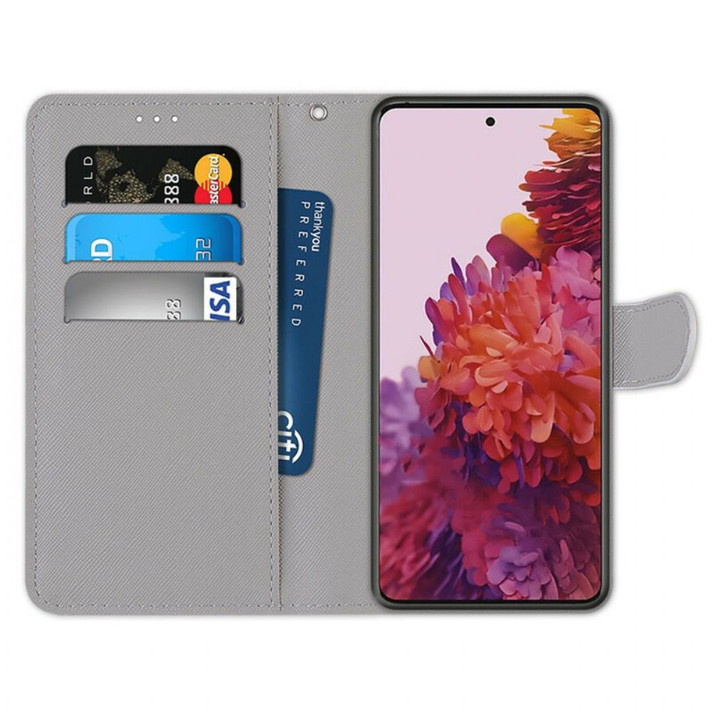 Folio-hoesje voor Samsung Galaxy S21 5G Neonbloemen