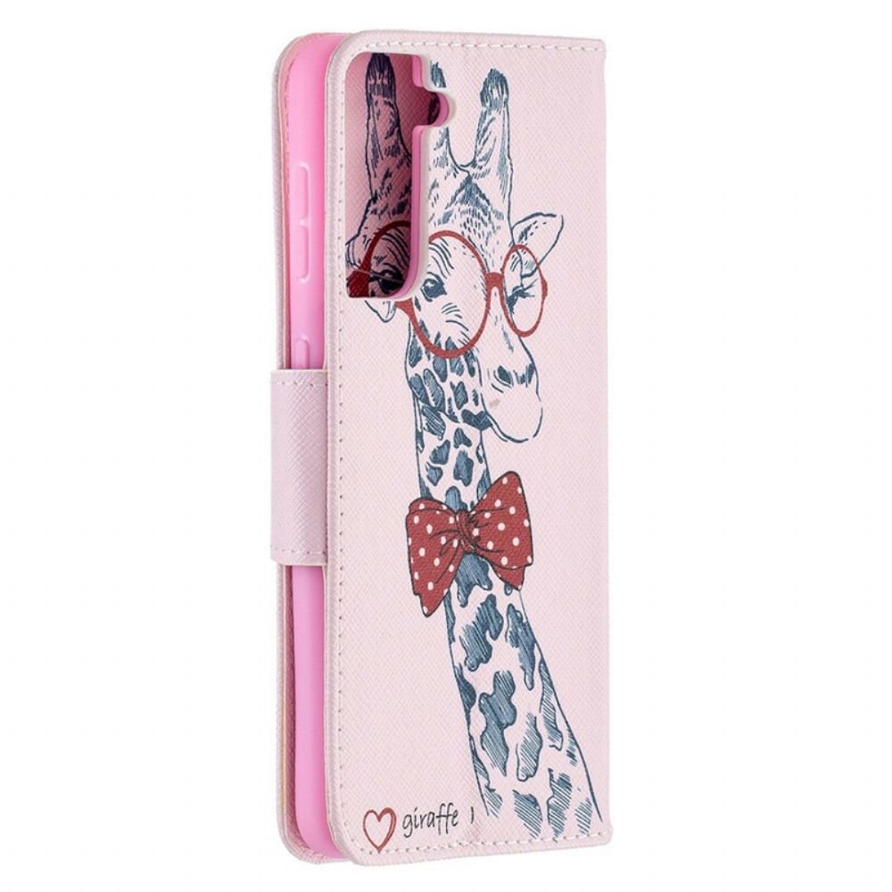 Folio-hoesje voor Samsung Galaxy S21 5G Nerdy Giraf