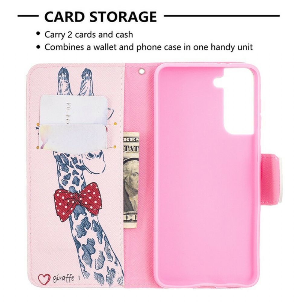 Folio-hoesje voor Samsung Galaxy S21 5G Nerdy Giraf