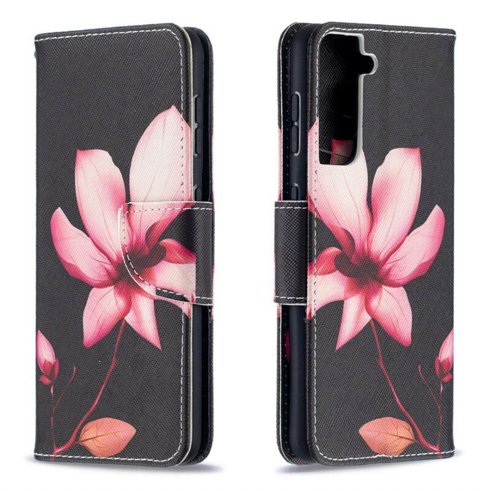 Folio-hoesje voor Samsung Galaxy S21 5G Roze Bloem