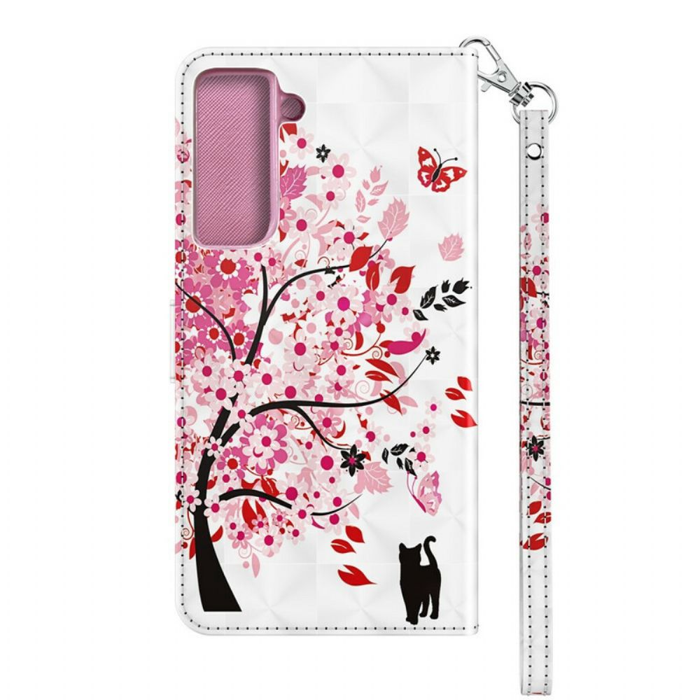 Folio-hoesje voor Samsung Galaxy S21 5G Roze Boom