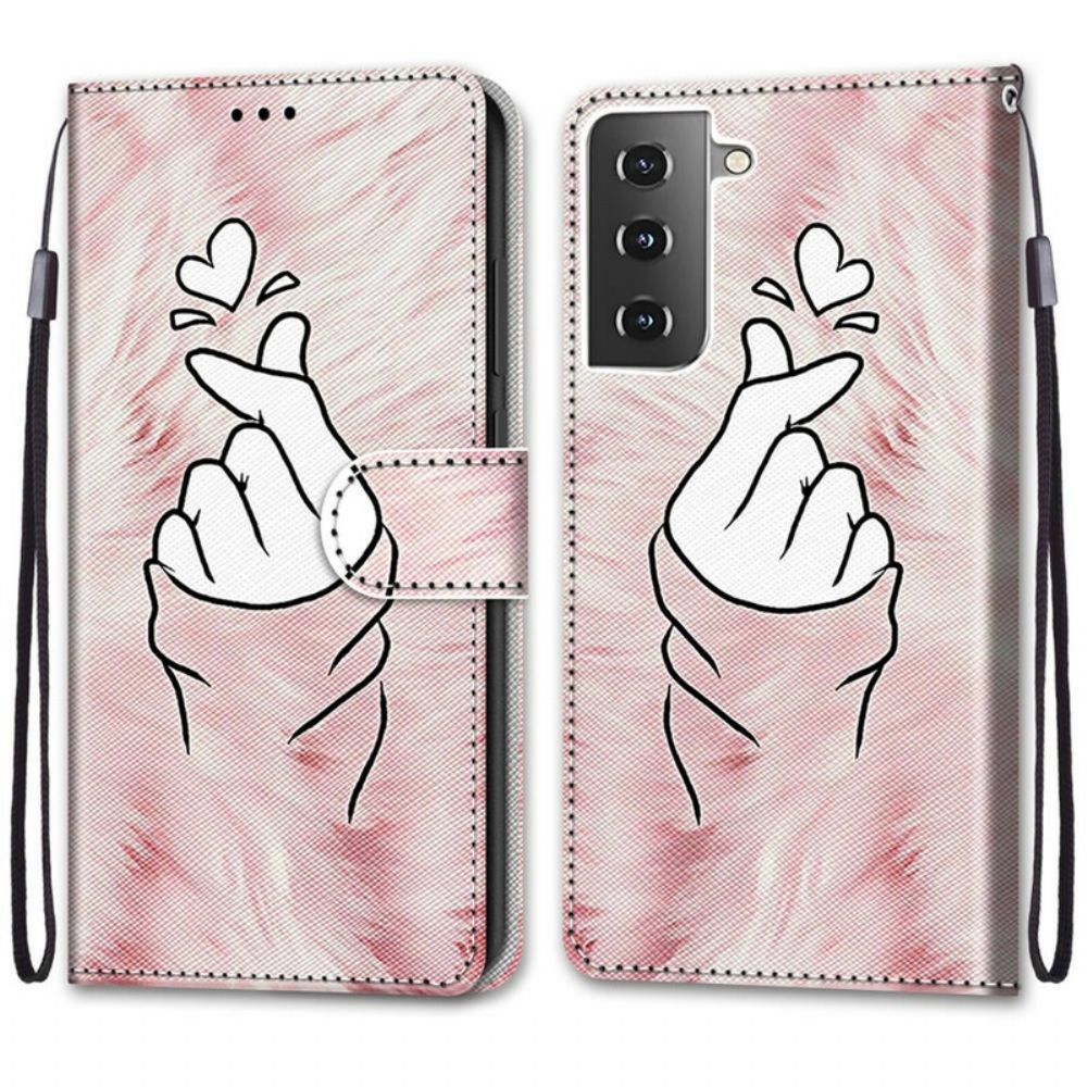 Folio-hoesje voor Samsung Galaxy S21 5G Vinger Hart