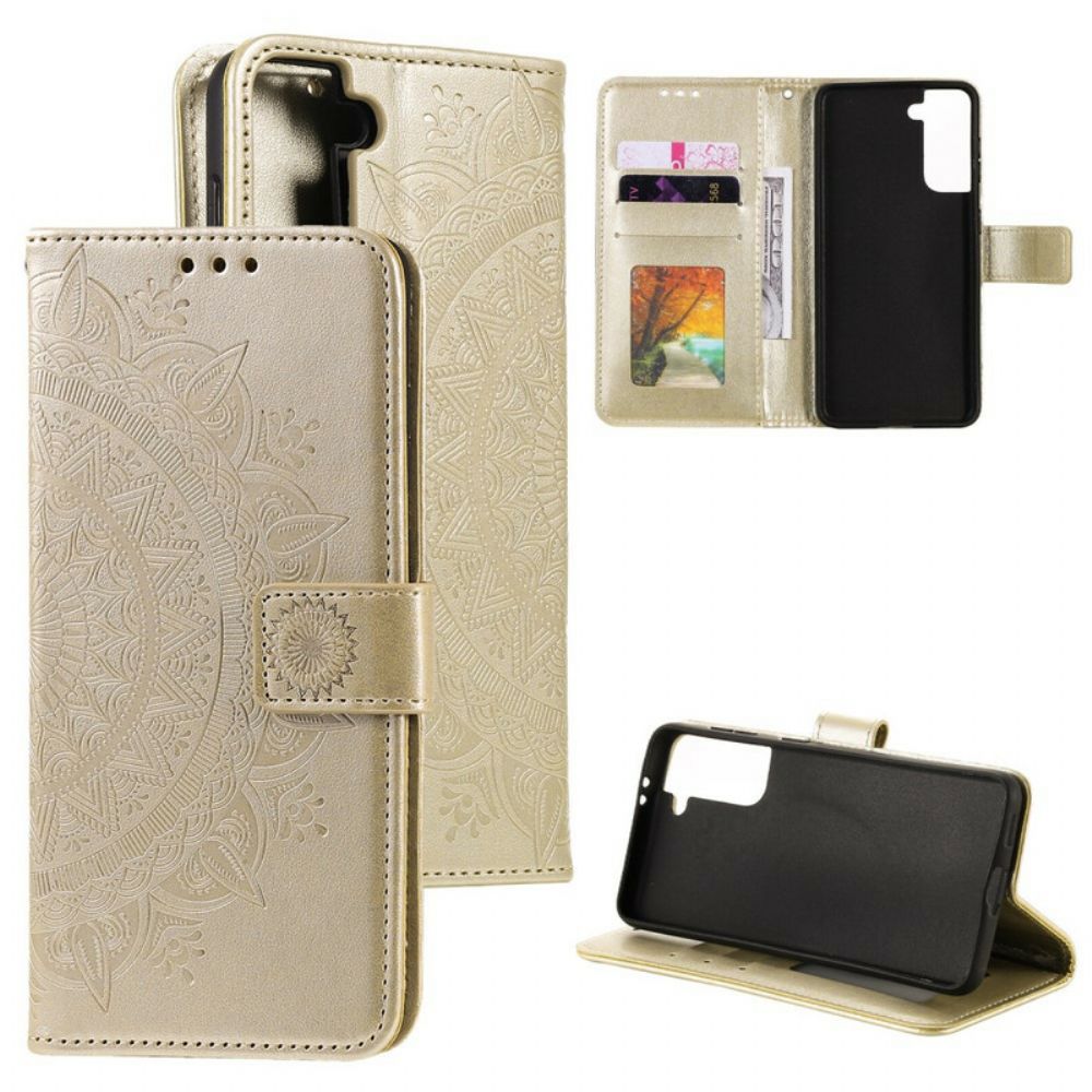 Folio-hoesje voor Samsung Galaxy S21 5G Zon Mandala