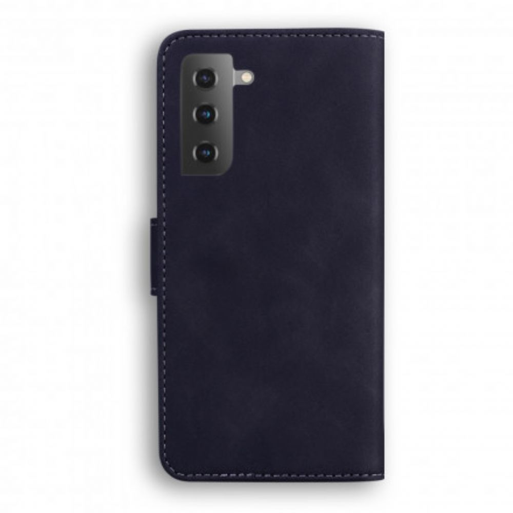 Folio-hoesje voor Samsung Galaxy S21 5G Zwart Leereffect