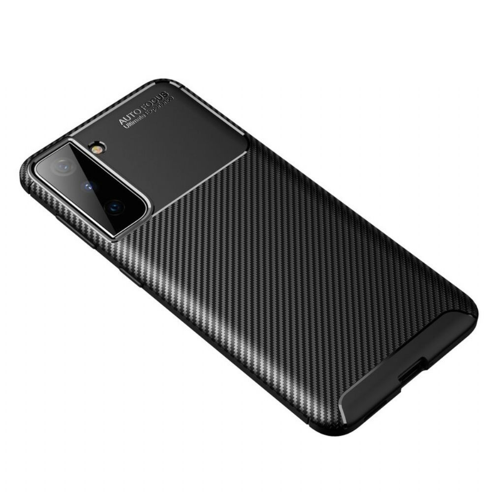 Hoesje voor Samsung Galaxy S21 5G Flexibele Koolstofvezeltextuur