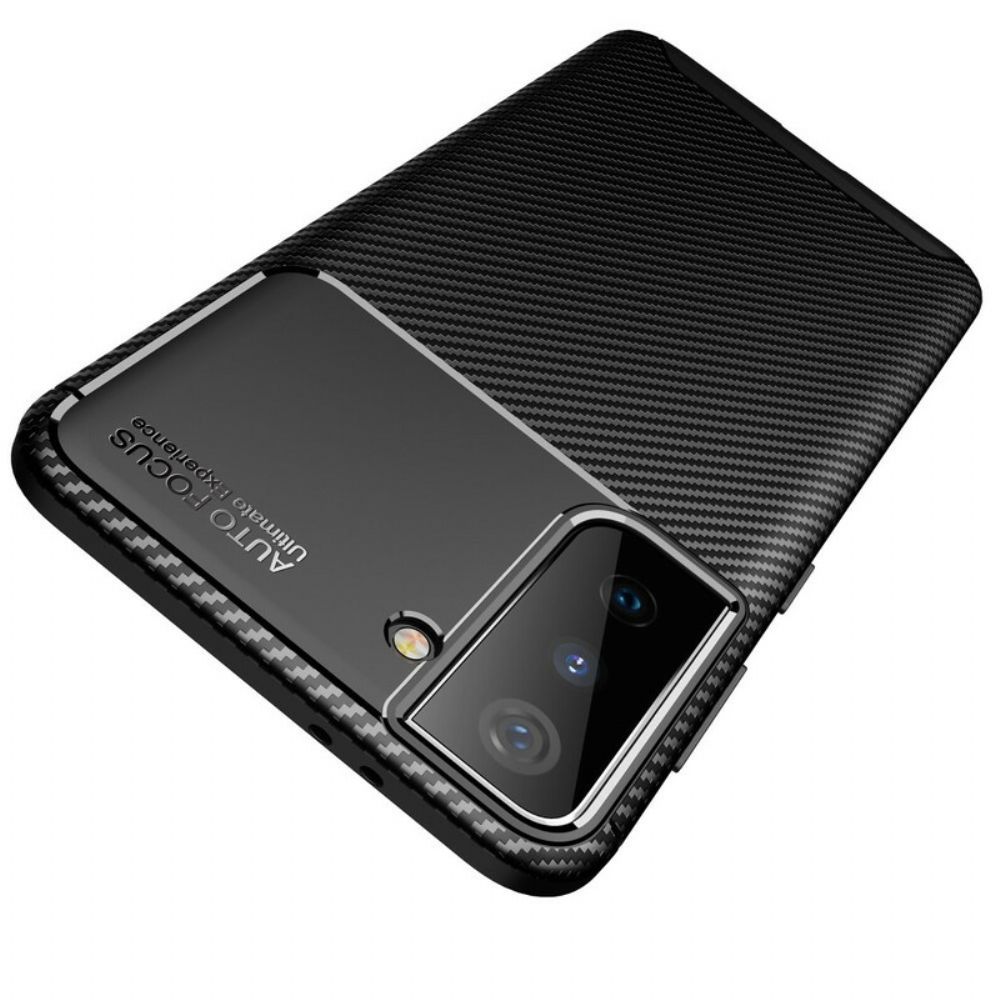 Hoesje voor Samsung Galaxy S21 5G Flexibele Koolstofvezeltextuur