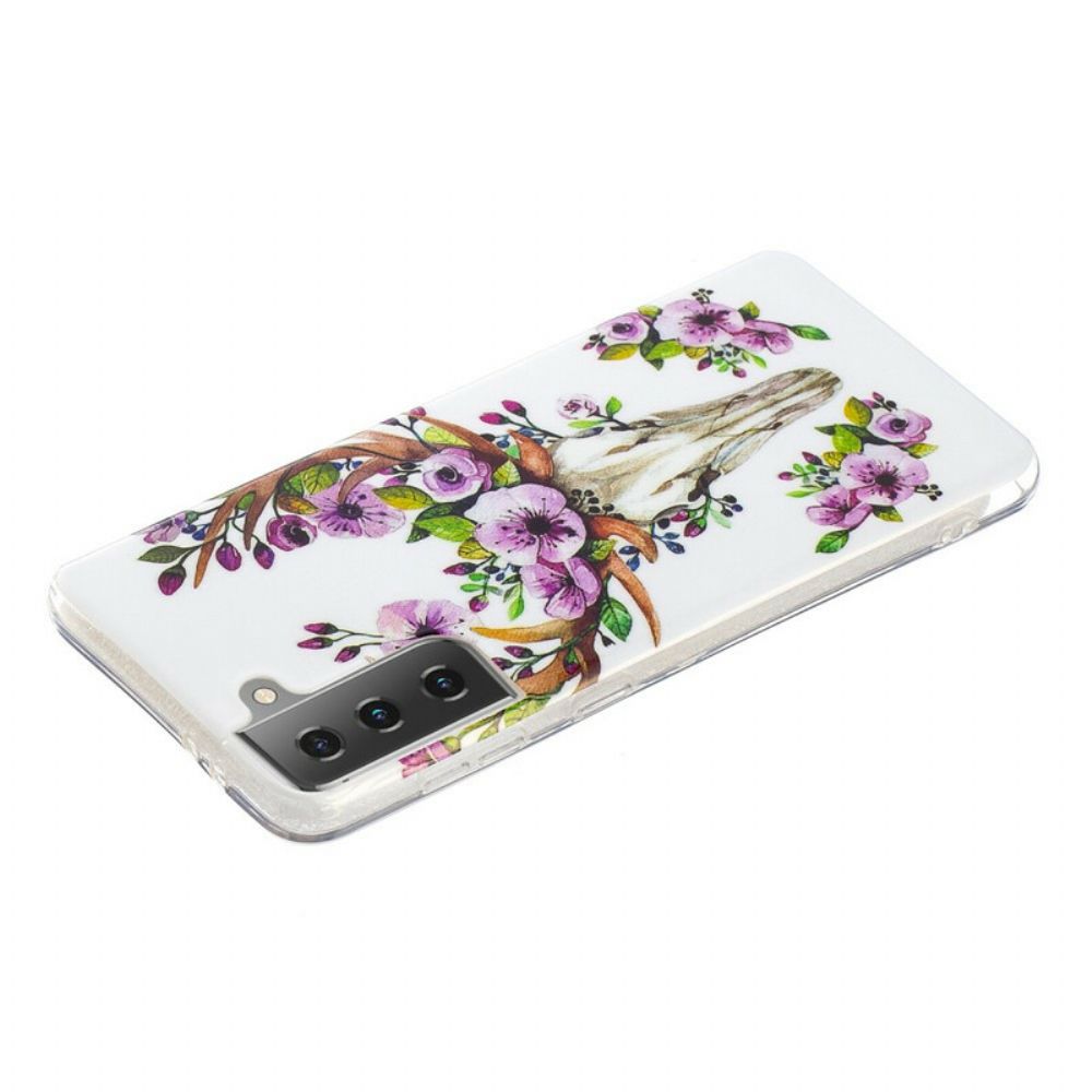 Hoesje voor Samsung Galaxy S21 5G Fluorescerende Bloem Eland