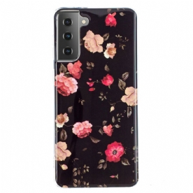 Hoesje voor Samsung Galaxy S21 5G Fluorescerende Bloemen Serie