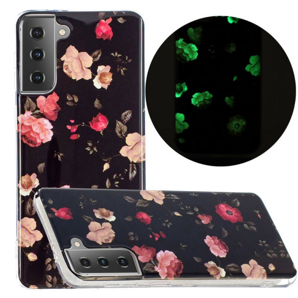 Hoesje voor Samsung Galaxy S21 5G Fluorescerende Bloemen Serie