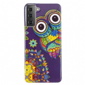 Hoesje voor Samsung Galaxy S21 5G Fluorescerende Mandala Uil