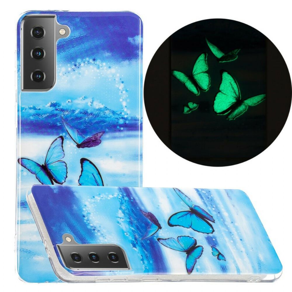 Hoesje voor Samsung Galaxy S21 5G Fluorescerende Vlinderserie