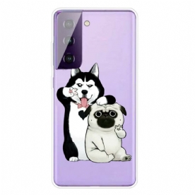 Hoesje voor Samsung Galaxy S21 5G Grappige Honden