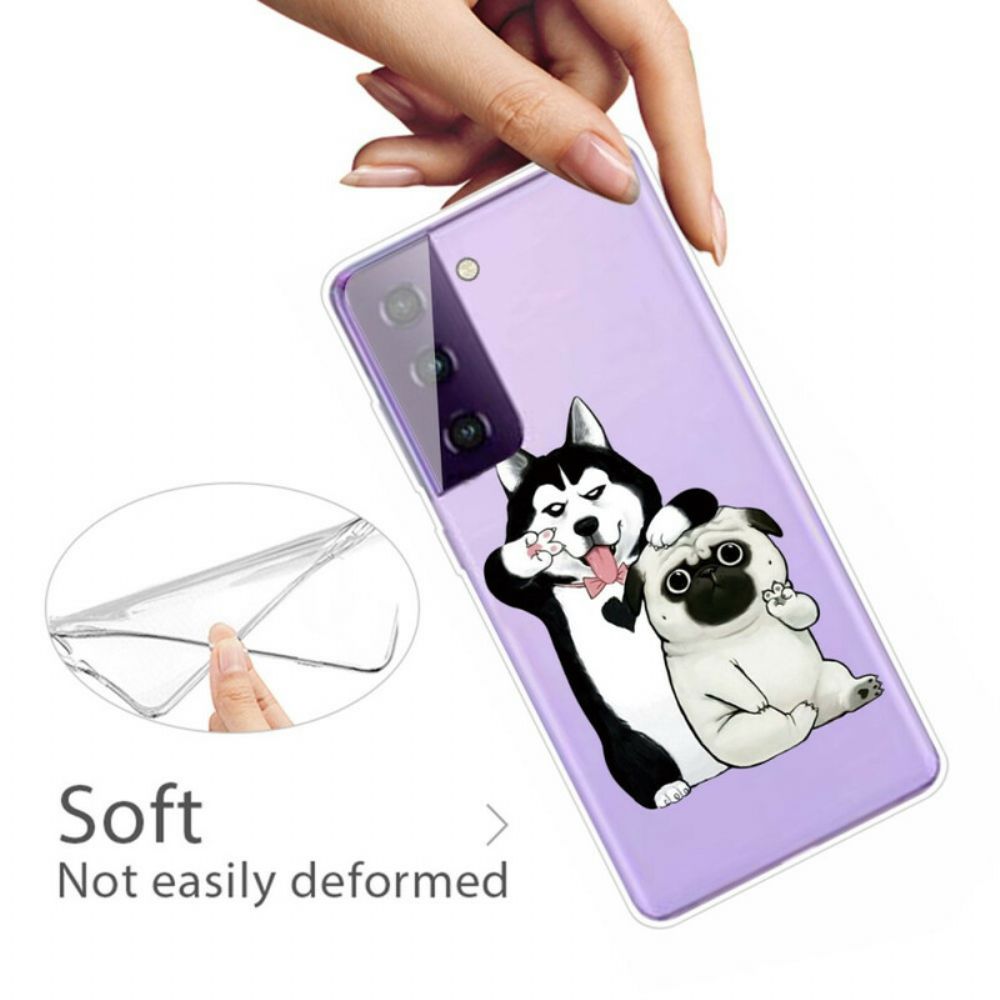 Hoesje voor Samsung Galaxy S21 5G Grappige Honden