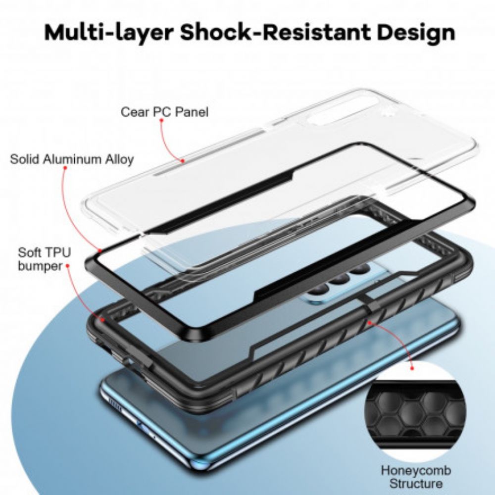 Hoesje voor Samsung Galaxy S21 5G Hybride Doorzichtige Randbumper