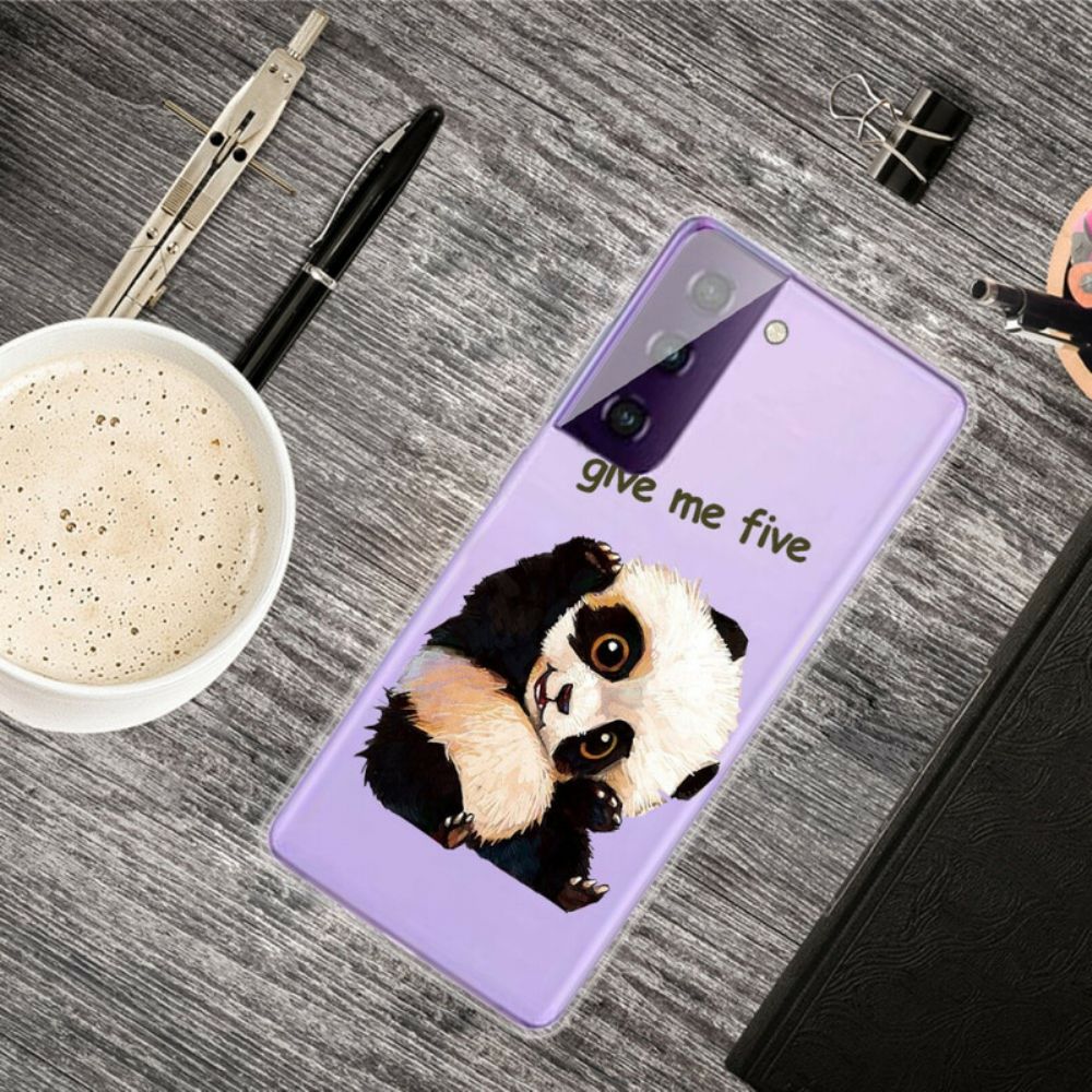 Hoesje voor Samsung Galaxy S21 5G Panda Geef Me Vijf