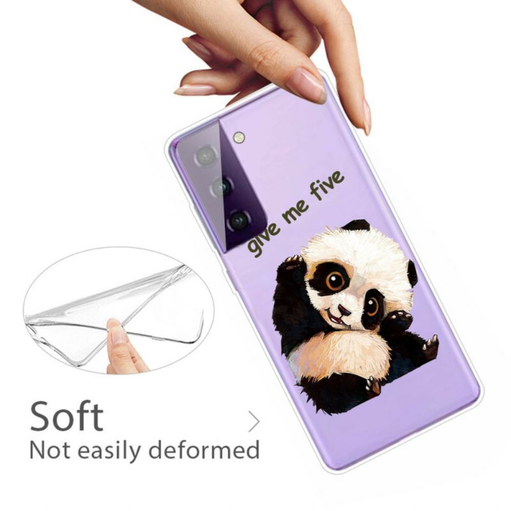 Hoesje voor Samsung Galaxy S21 5G Panda Geef Me Vijf