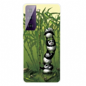 Hoesje voor Samsung Galaxy S21 5G Stapel Panda's