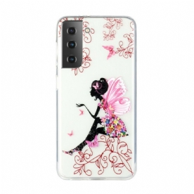 Hoesje voor Samsung Galaxy S21 5G Transparante Bloemenfee