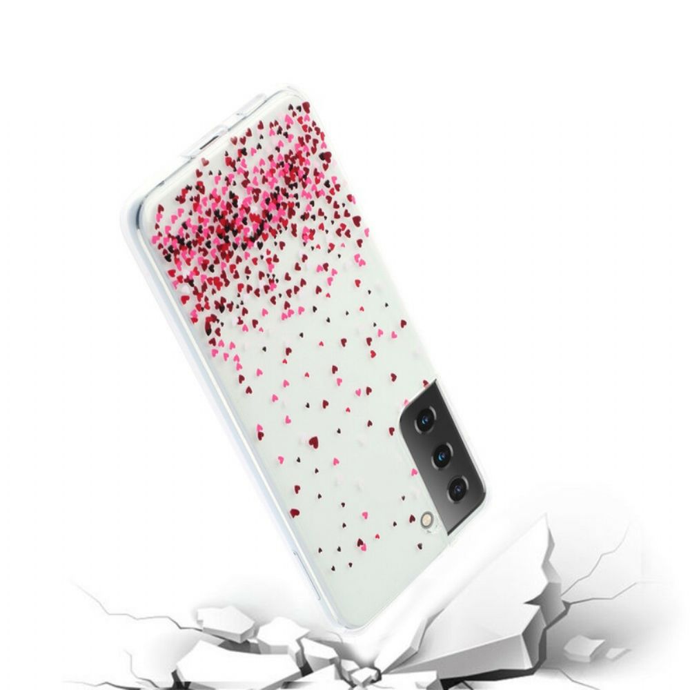 Hoesje voor Samsung Galaxy S21 5G Transparante Meerdere Harten