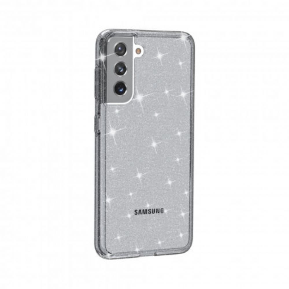 Hoesje voor Samsung Galaxy S21 5G Transparante Pailletten