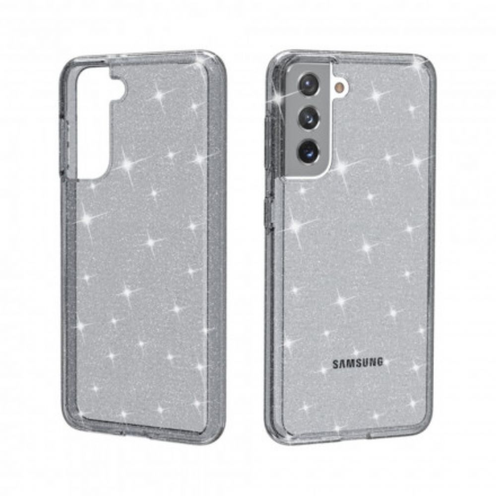 Hoesje voor Samsung Galaxy S21 5G Transparante Pailletten