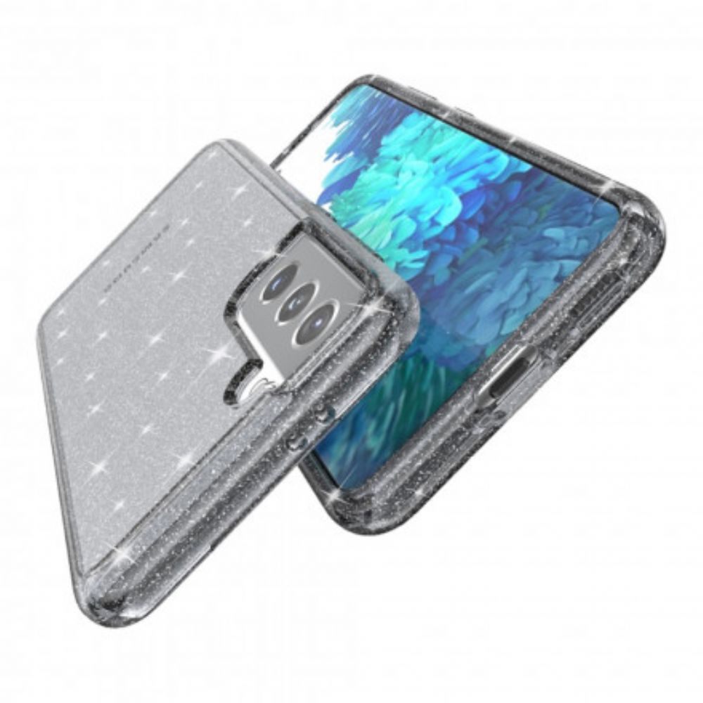 Hoesje voor Samsung Galaxy S21 5G Transparante Pailletten