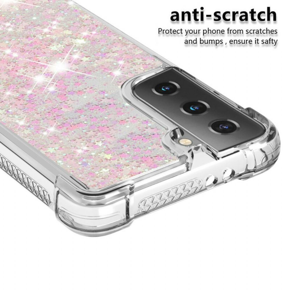 Hoesje voor Samsung Galaxy S21 5G Verlangen Glitter