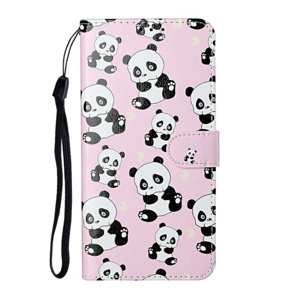 Leren Hoesje voor Samsung Galaxy S21 5G Alle Panda's