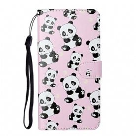 Leren Hoesje voor Samsung Galaxy S21 5G Alle Panda's