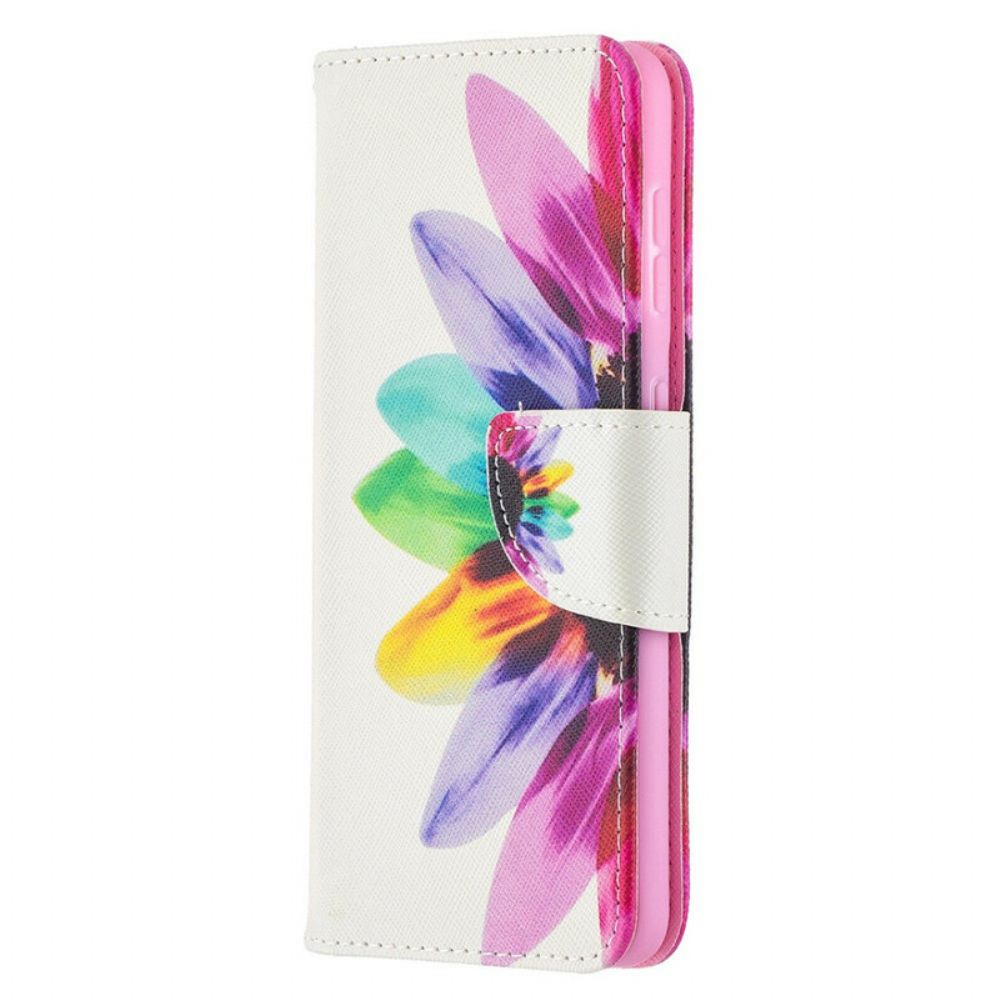 Leren Hoesje voor Samsung Galaxy S21 5G Aquarel Bloem