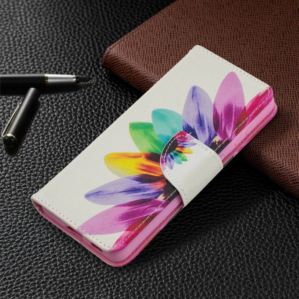 Leren Hoesje voor Samsung Galaxy S21 5G Aquarel Bloem